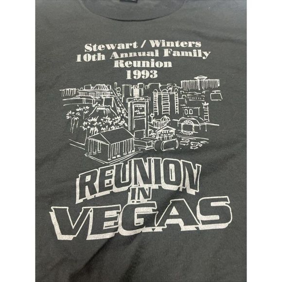 Stewart Winter Las Vegas Family Reunion Black Vintage T Shirt Mens Size XL - Picture 2 of 7